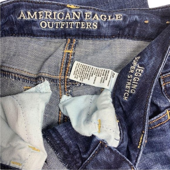 American Eagle 00 Super Stretch Jeans Dark Jegging - Picture 3 of 4